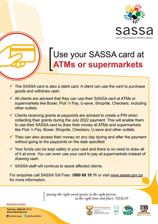 sassa withdraw grant at atm